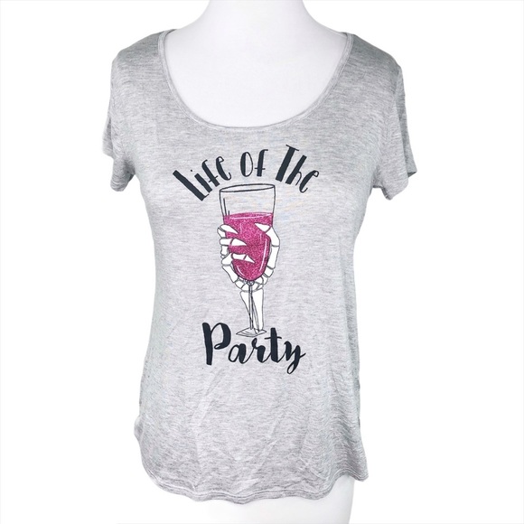Eyeshadow Tops - Eyeshadow Gray Halloween Tee Top Party Champagne